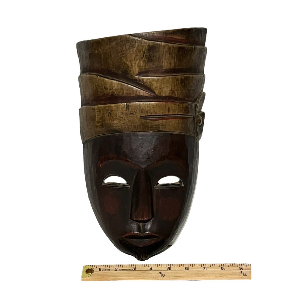Pemangku Priest 13" Mask Hand Carved Wood Wall Folk Art Mangku Bali Indonesia - Picture 13 of 14